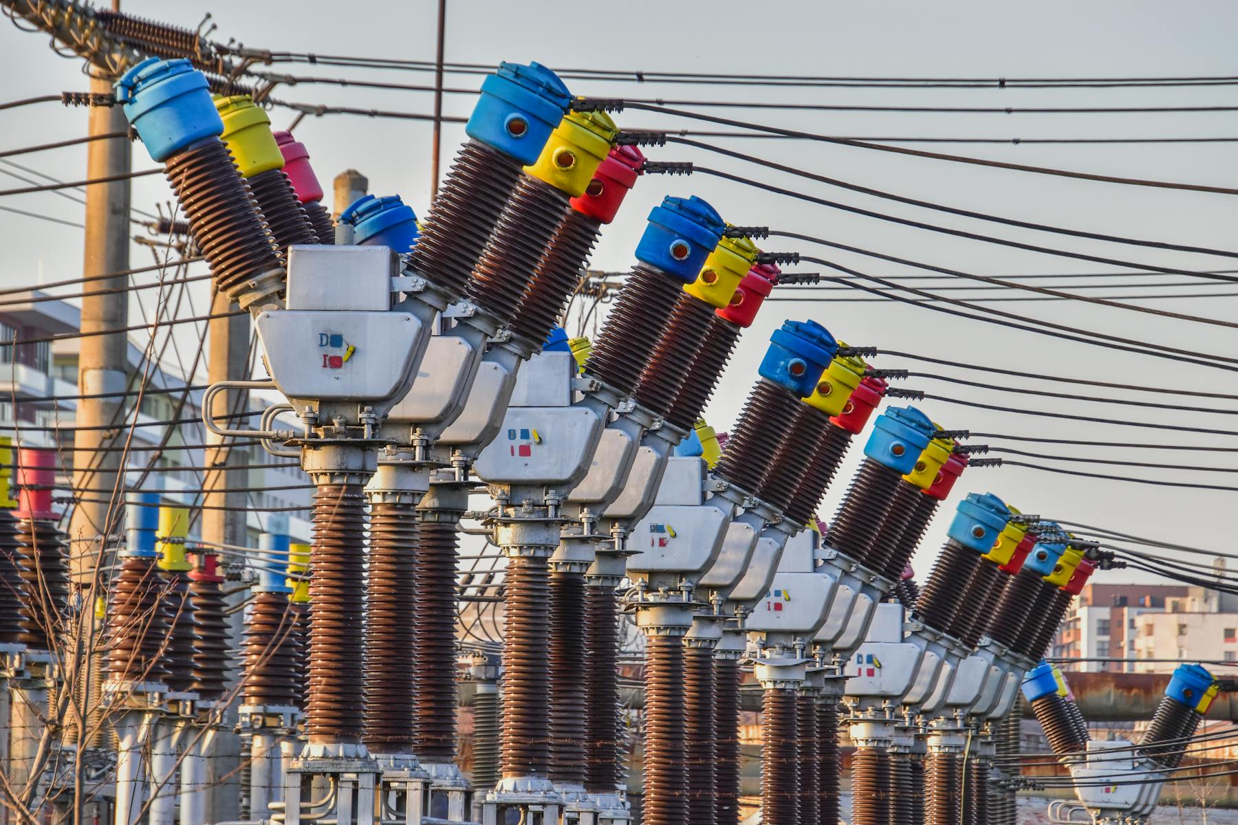 Transformer turns ratio tester connected to a power transformer